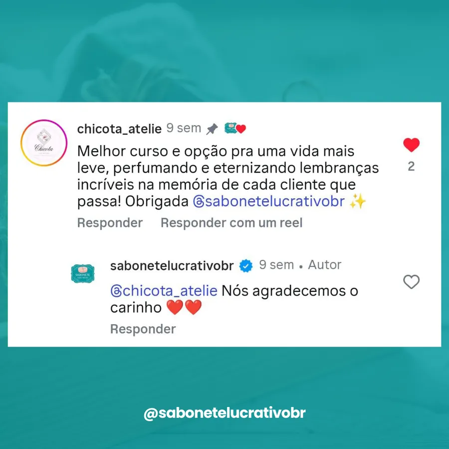 Depoimento real de aluna do Curso de Saboaria Artesanal 10