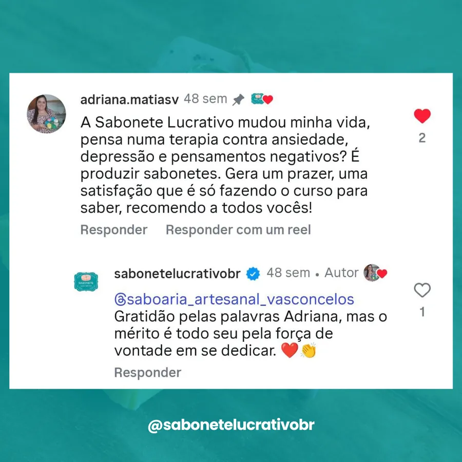 Depoimento real de aluna do Curso de Saboaria Artesanal 7